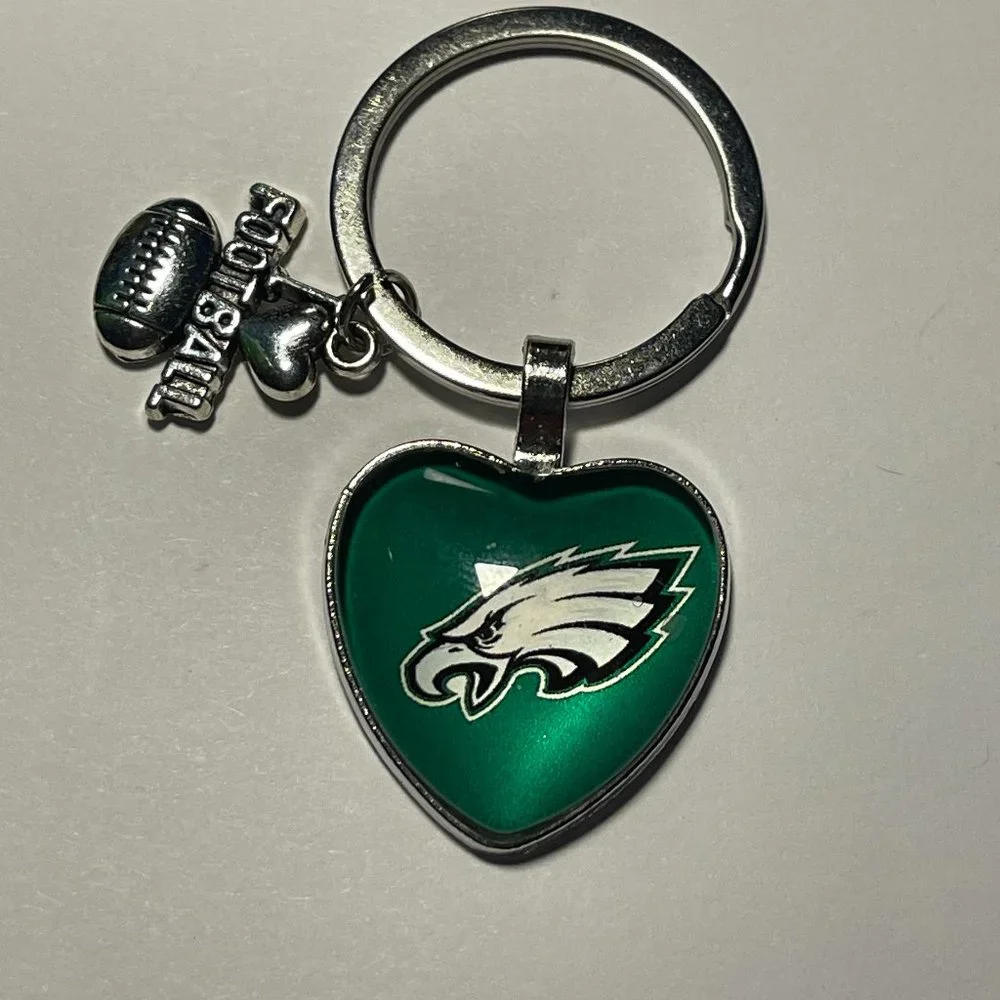PHILADELPHIA EAGLES NFL I Love Football Keychain NEW!!